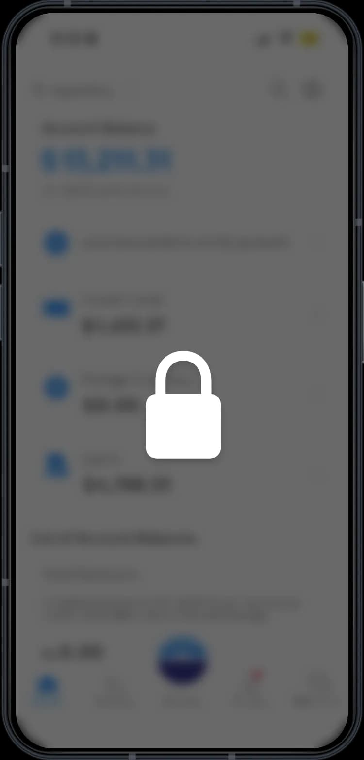 Privacy-First Design feature showing a phone screen with the Cleared app’s privacy settings and a message about data security
